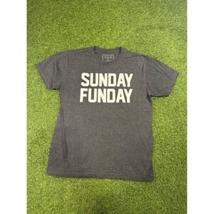 Sunday Funday Graphic T-Shirt Mens Large Charcoal Gray Heather Crewneck